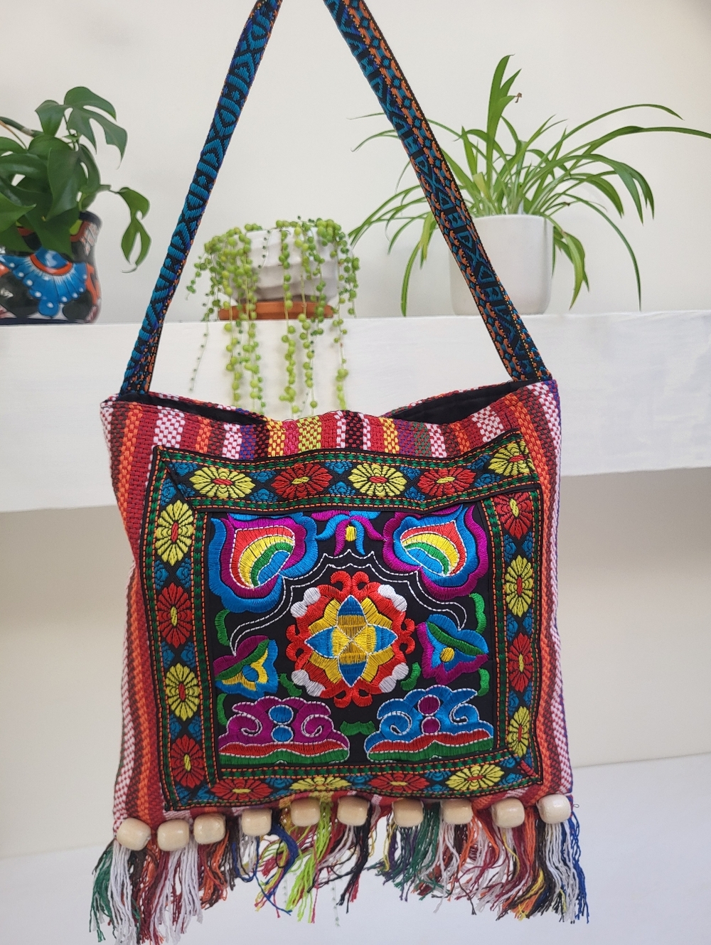 🪷3/$20🪷 NEW Red Boho Vacation Festival Errands Crossbody Purse with fringe